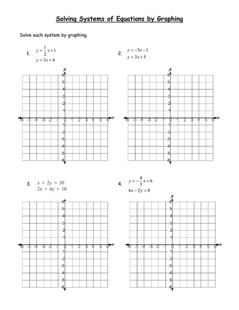 solving systems by graphing worksheet answer key